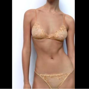 NWT ZARA EMBROIDERED TRIANGLE BRA